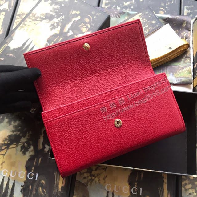 Gucci包 古馳新款錢包 Gucci翻蓋女錢包 牛皮系列 410100 pvc棕皮  gdj1187